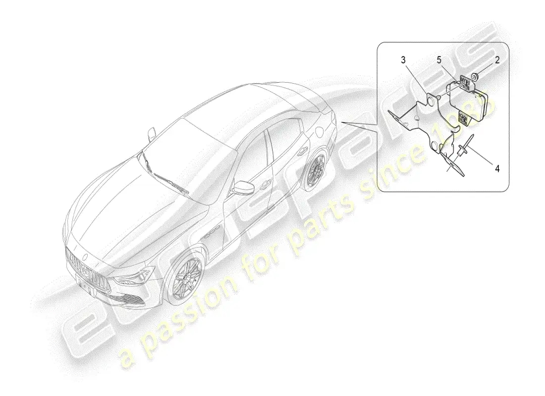 maserati ghibli (2019) diagrama de piezas del sistema de control de presión de neumáticos