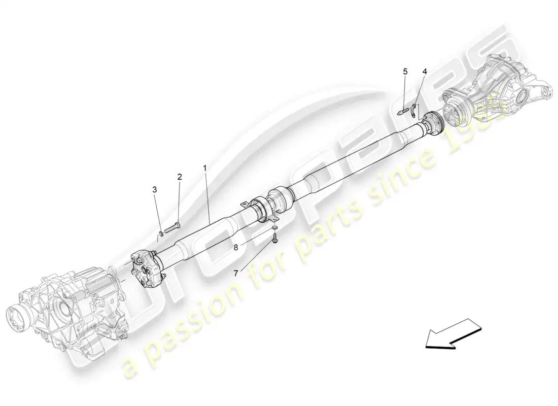 maserati levante (2017) eje de transmisión diagrama de piezas