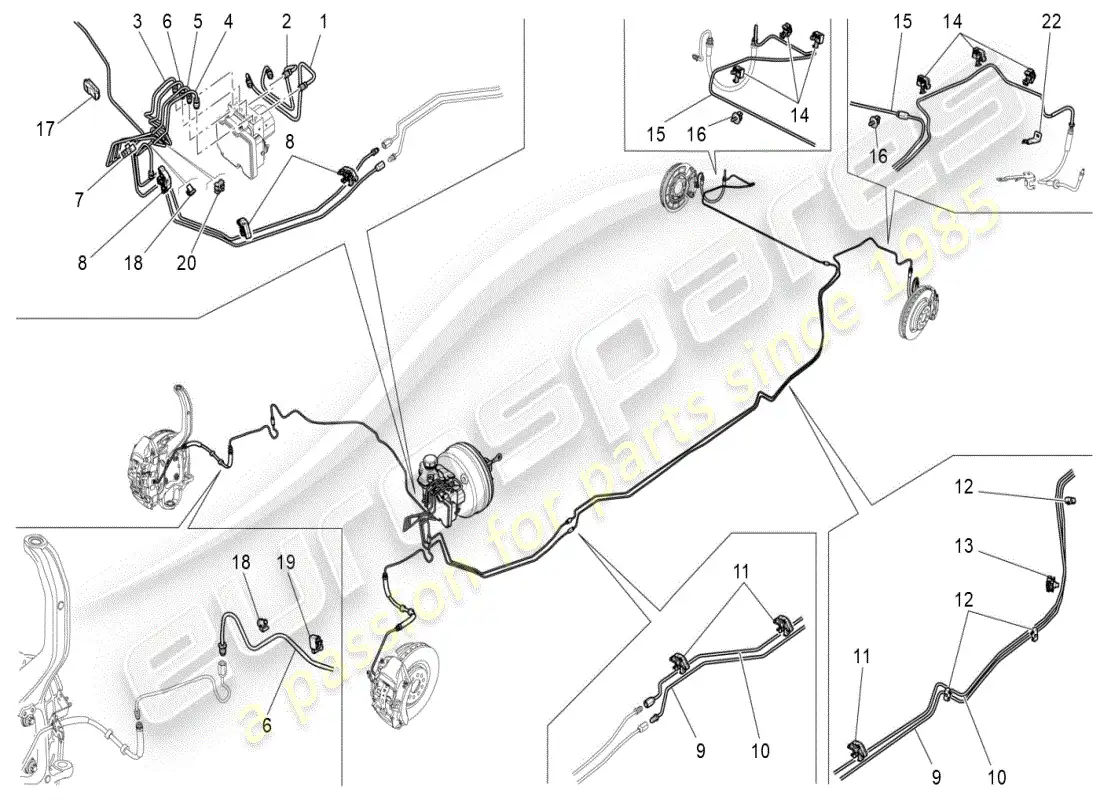 maserati ghibli (2019) diagrama de partes de líneas