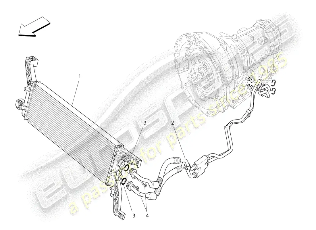 maserati ghibli (2019) lubricación y refrigeración del aceite de la caja de cambios diagrama de piezas