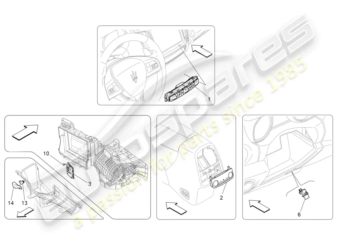 maserati levante gt (2022) a/c unit: electronic control diagrama de piezas