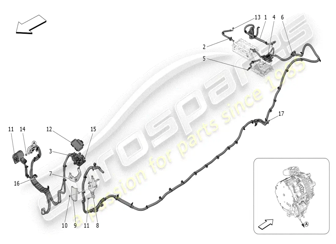 maserati grecale modena (2023) cableado principal diagrama de piezas