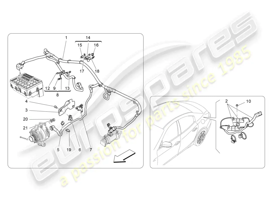 maserati ghibli fragment (2022) cableado principal diagrama de piezas