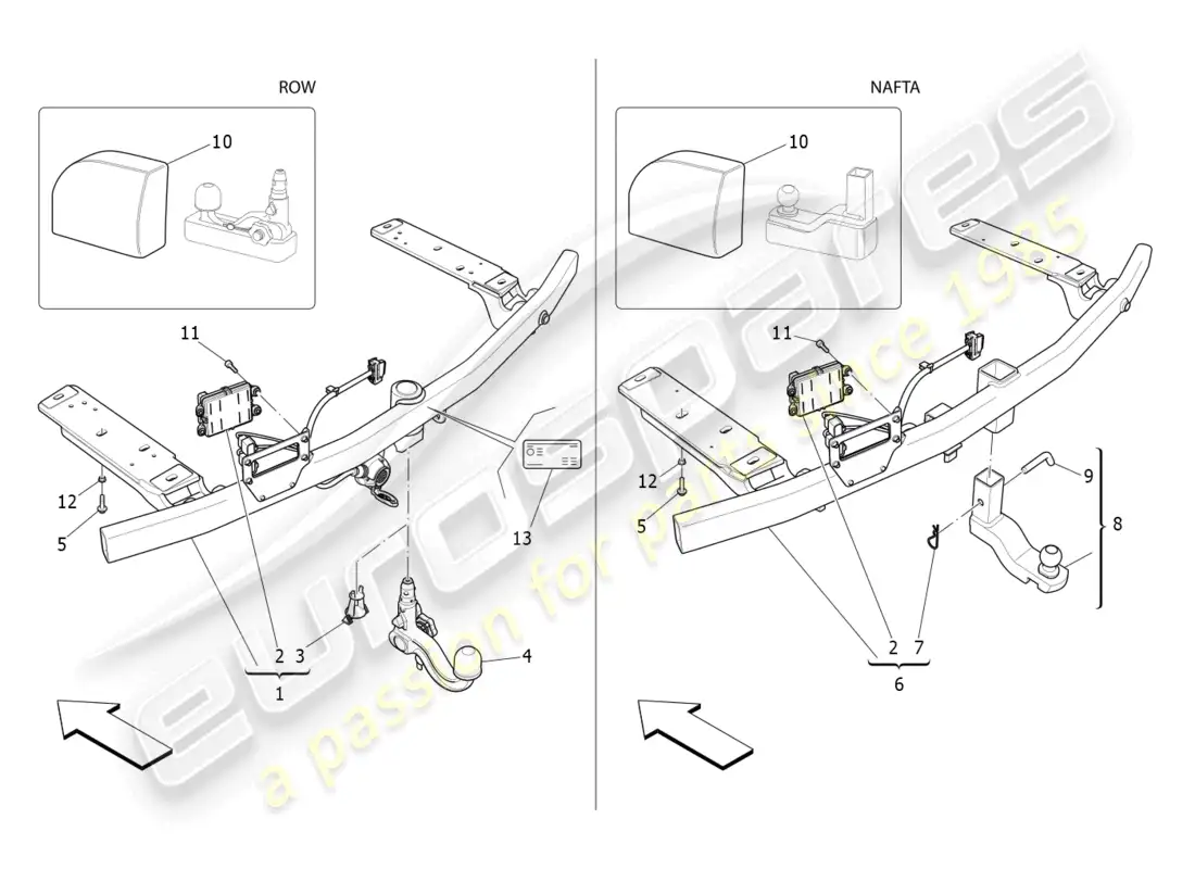 maserati levante tributo (2021) estándar proporcionado diagrama de piezas
