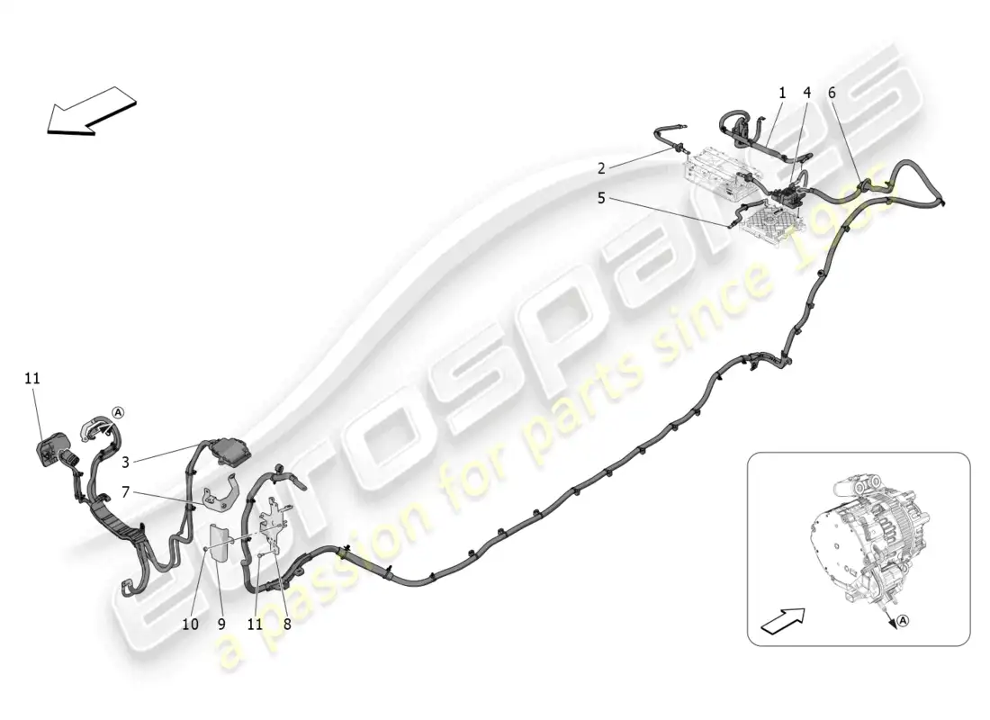 maserati grecale gt (2023) cableado principal diagrama de piezas