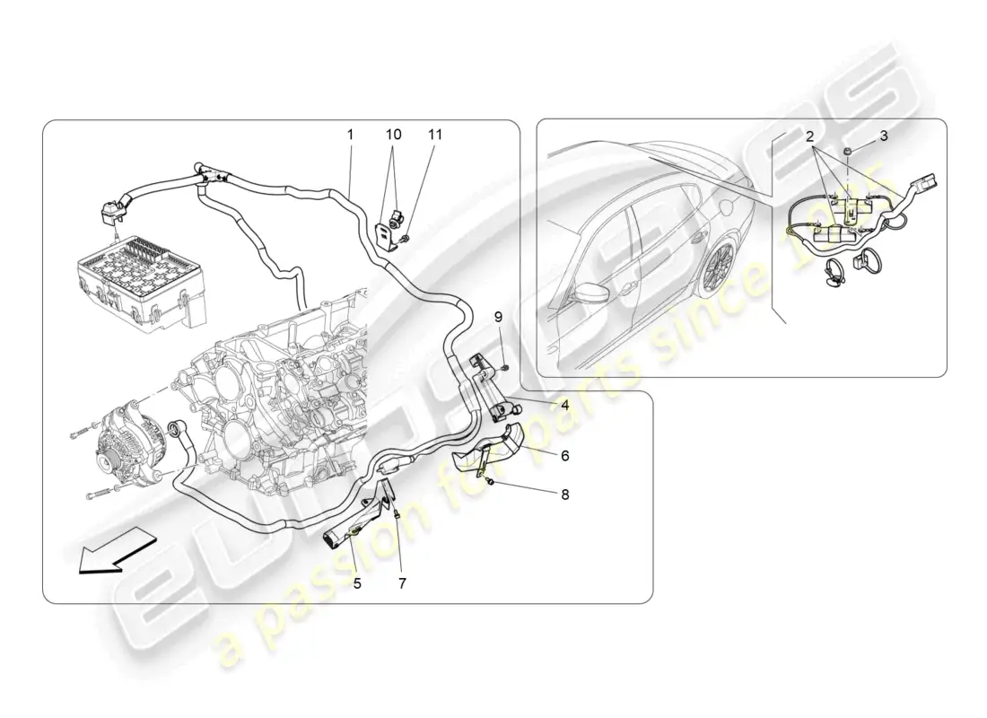 maserati levante trofeo (2020) cableado principal diagrama de piezas