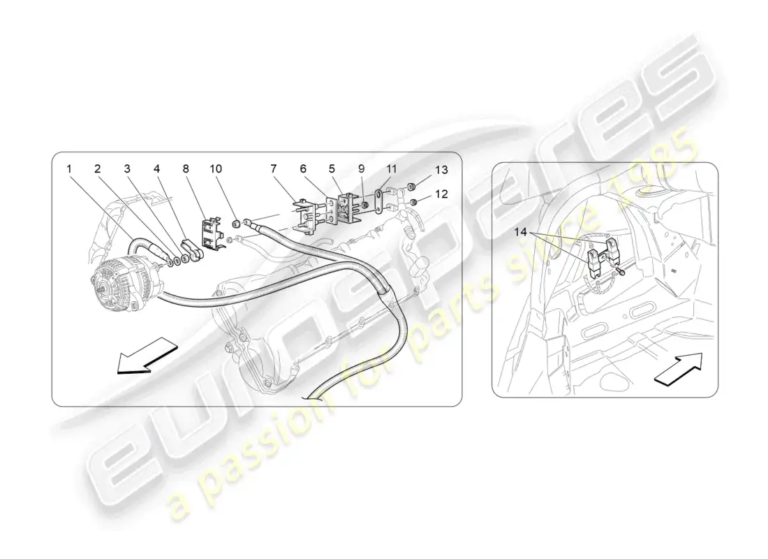 maserati grancabrio mc (2013) cableado principal diagrama de piezas