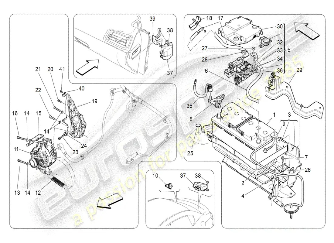 maserati ghibli (2019) energy generation and accumulation diagrama de piezas