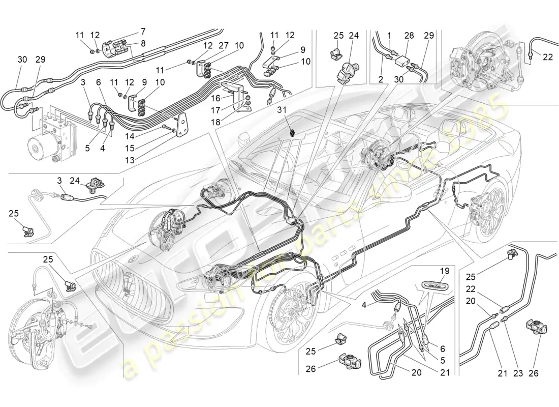 maserati grancabrio mc (2013) líneas diagrama de piezas