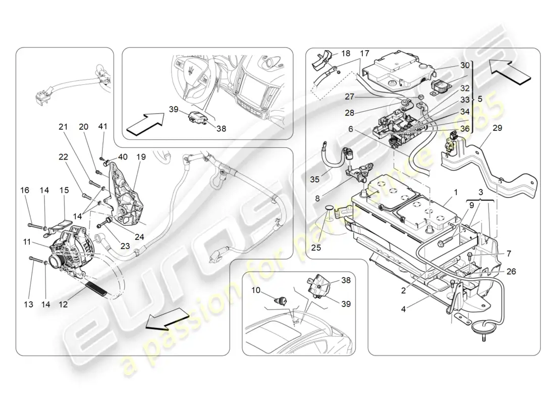 maserati levante tributo (2021) energy generation and accumulation diagrama de piezas