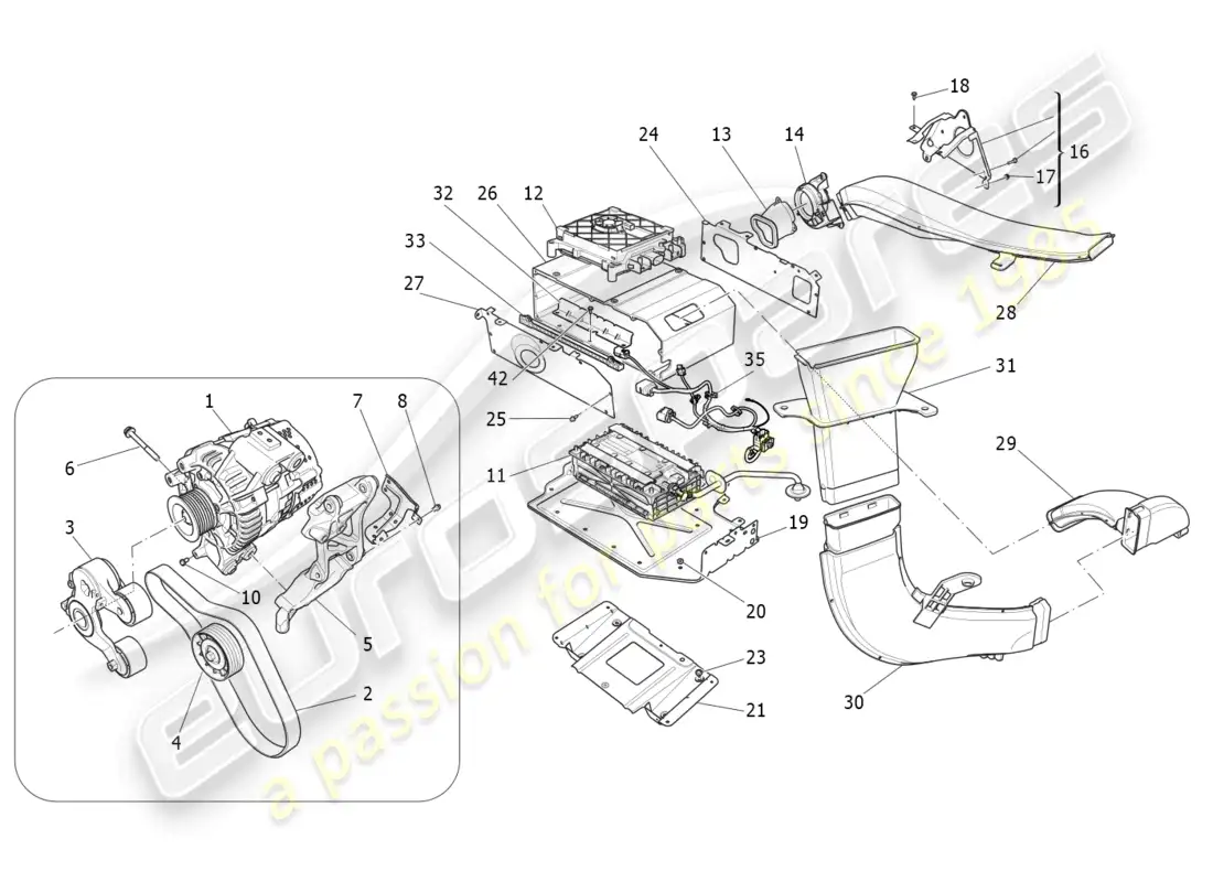 maserati ghibli fragment (2022) energy generation and accumulation diagrama de piezas
