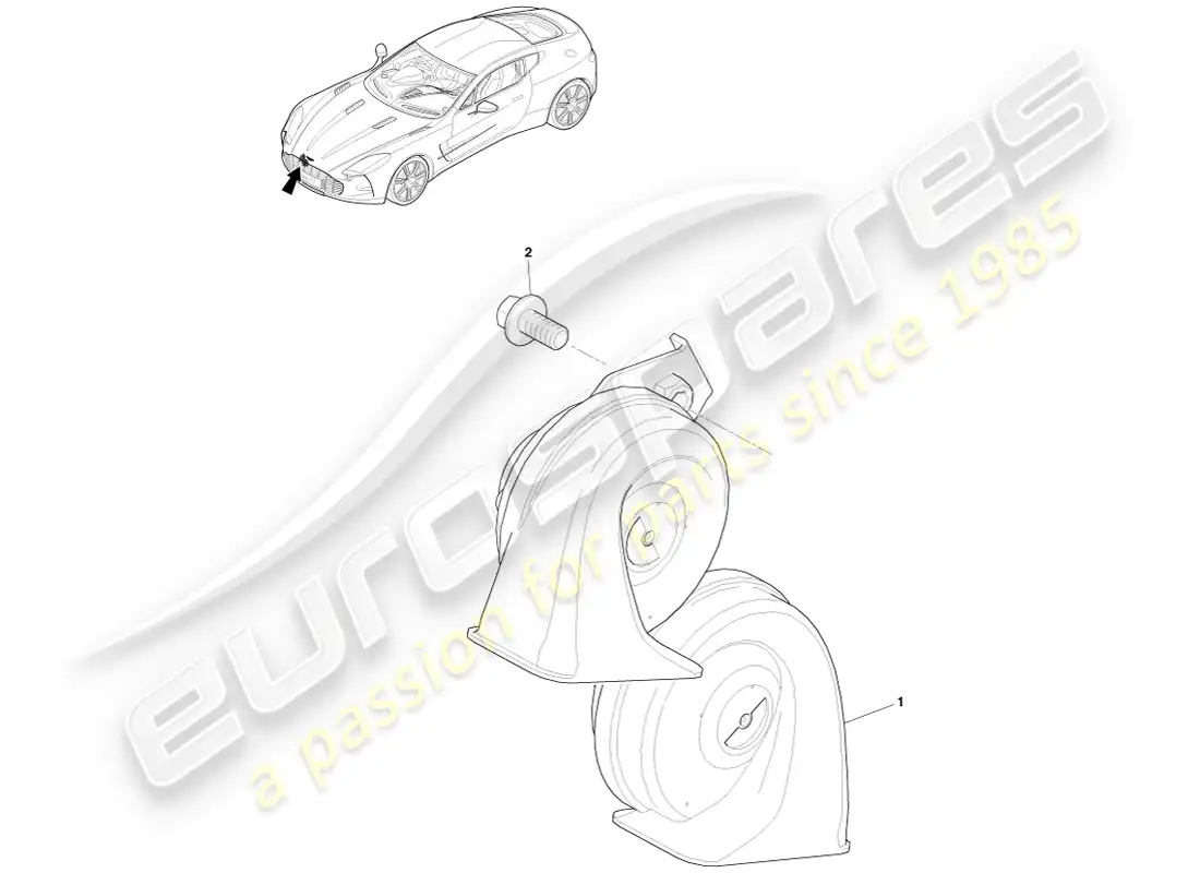 aston martin one-77 (2011) horn system diagrama de piezas