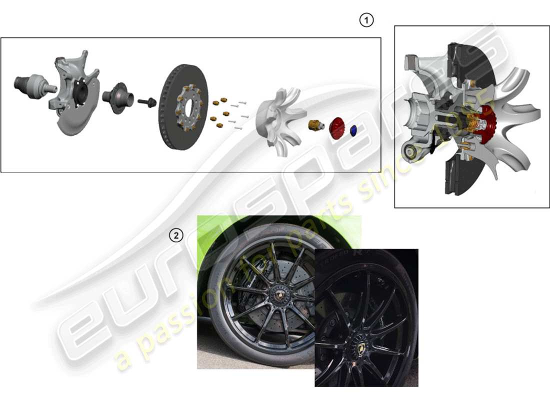 lamborghini huracan lp580-2 spyder (accessories) kit de instalación diagrama de piezas