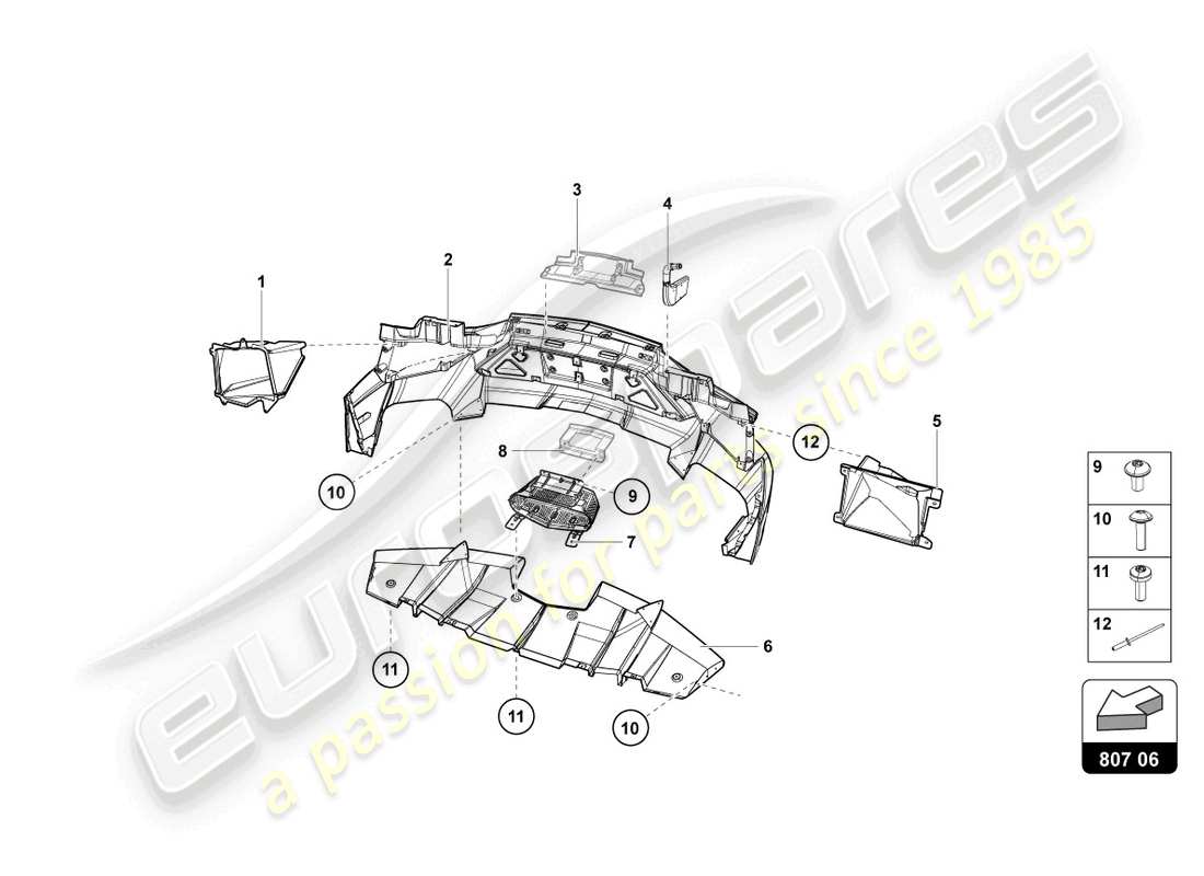 lamborghini lp720-4 roadster 50 (2015) parachoques completo diagrama de pieza