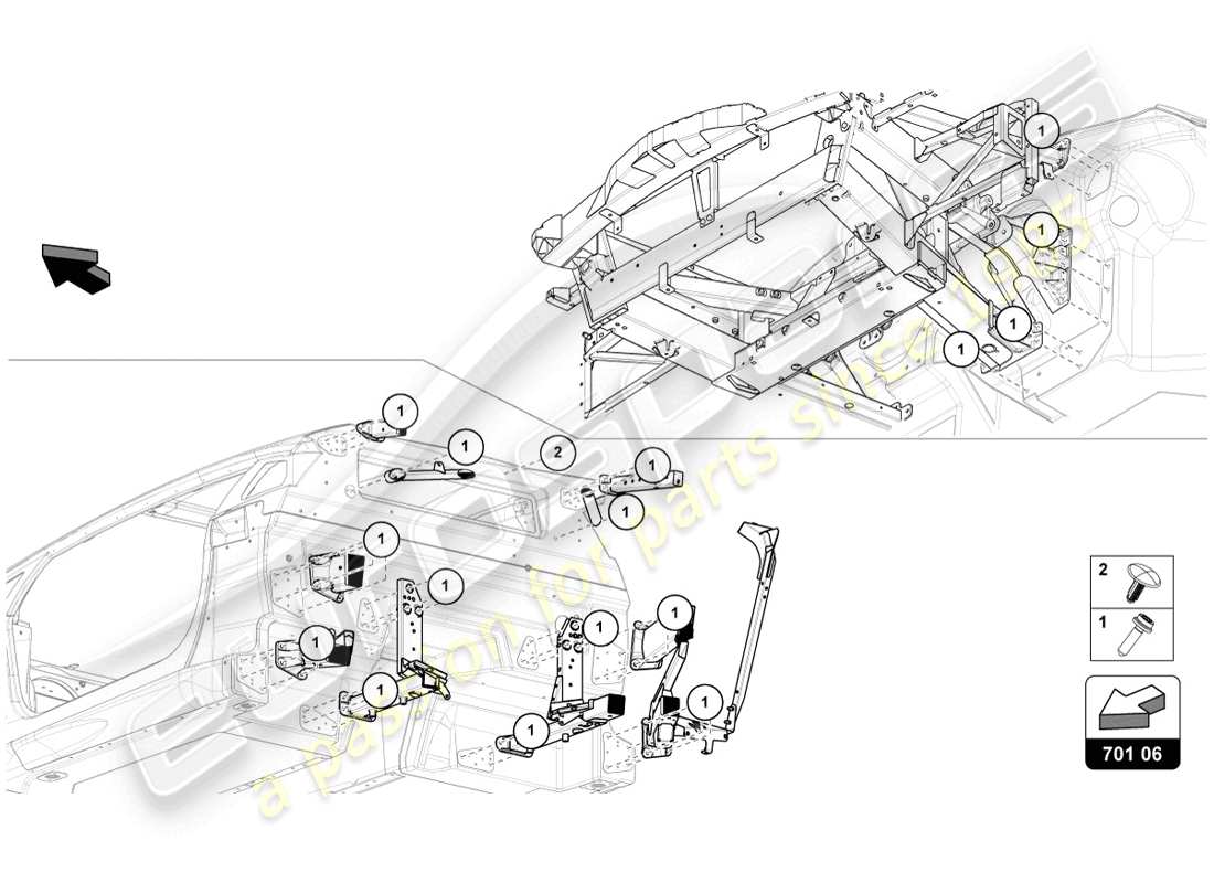 lamborghini 2014 (lp720-4 coupe 50) diagrama de piezas de sujetadores