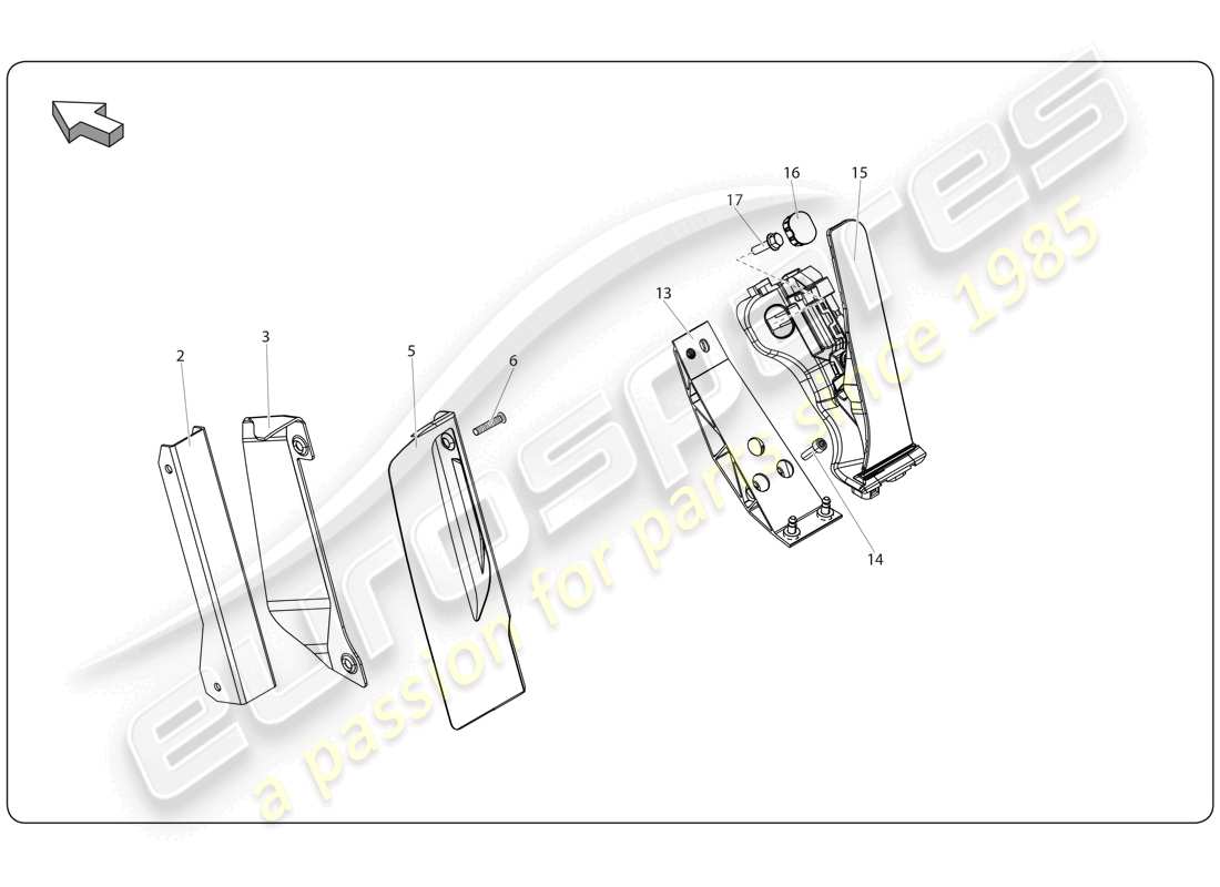 lamborghini super trofeo (2009-2014) pedal diagrama de piezas
