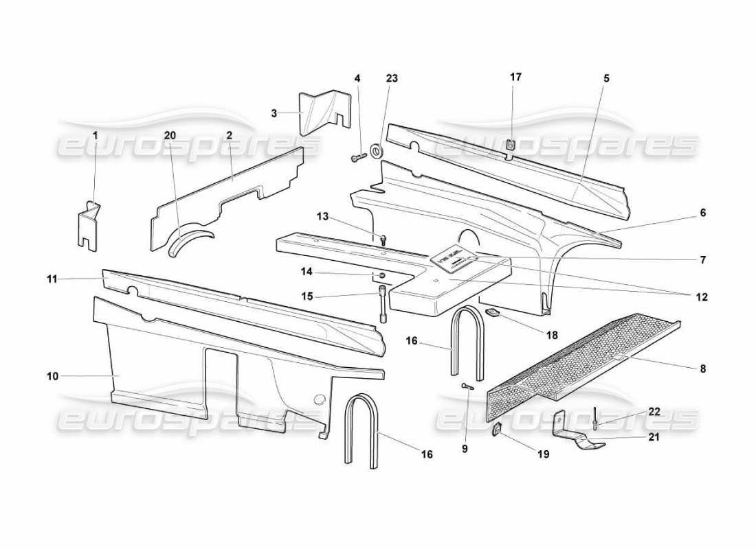 lamborghini murcielago lp670 diagrama de partes de calor estético
