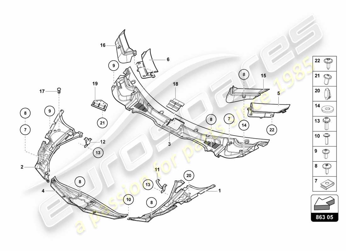 lamborghini lp700-4 coupe (2012) complemento de equipaje. revestimiento de suelo diagrama de piezas