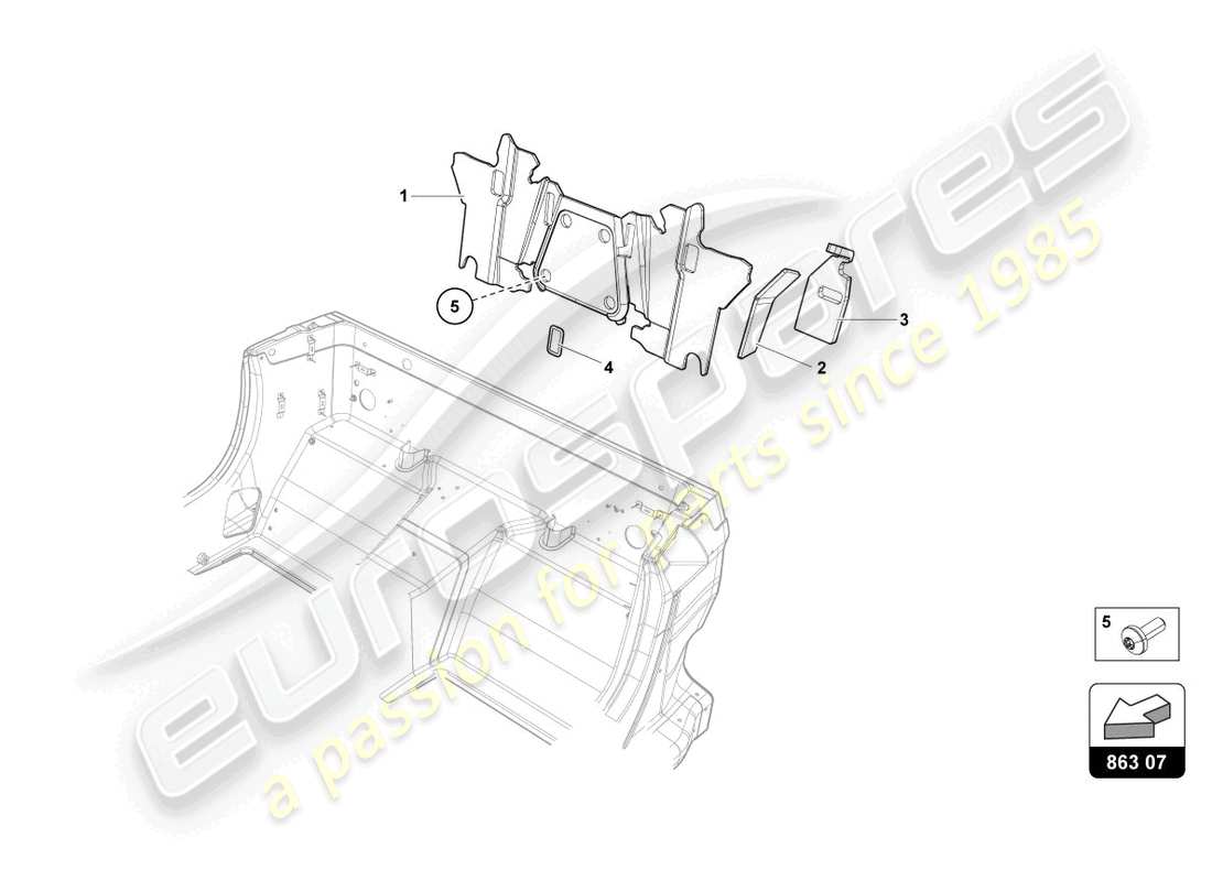 lamborghini 2019 (lp770-4 svj roadster) diagrama de piezas de amortiguación