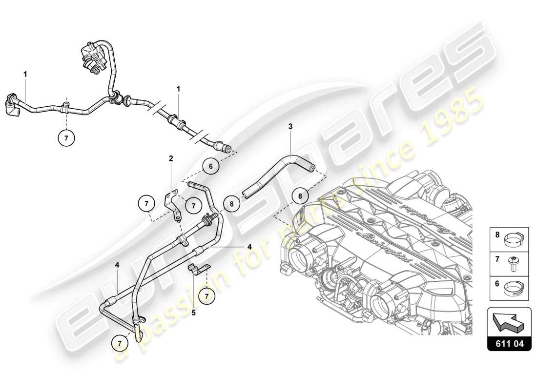 lamborghini lp720-4 coupe 50 (2014) mangueras de vacío diagrama de piezas