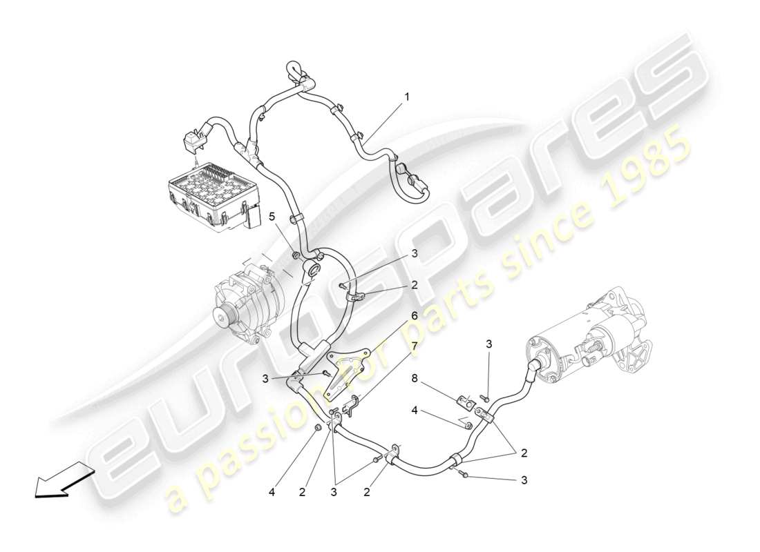 maserati levante (2017) cableado principal diagrama de piezas