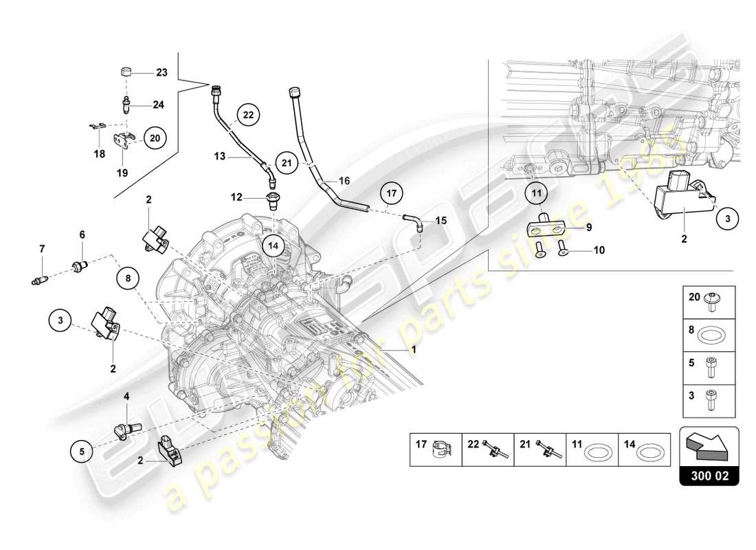 lamborghini 2014 (lp700-4 roadster) diagrama de piezas de sensores