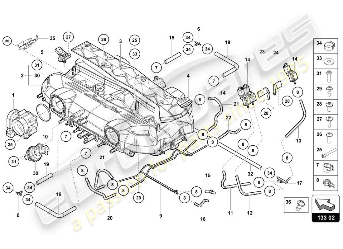 diagrama de pieza que contiene el número de pieza 07m129268