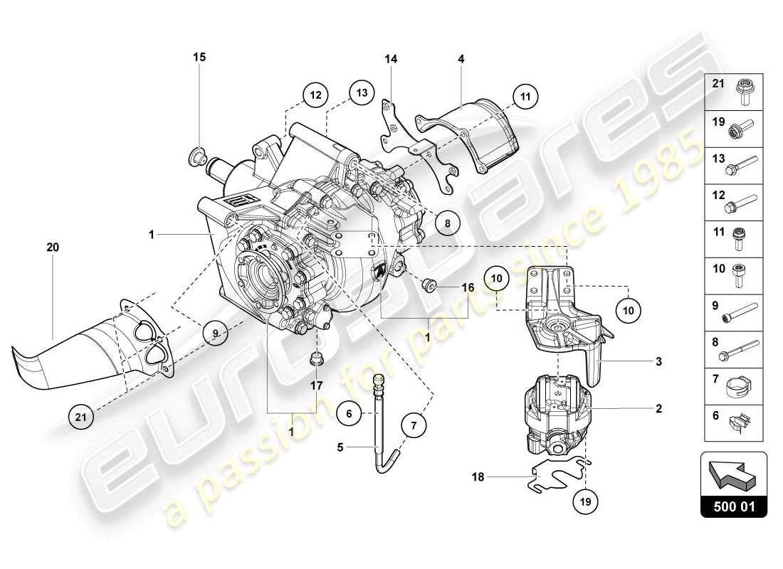 lamborghini 2014 (lp720-4 coupe 50) diagrama de pieza diferencial