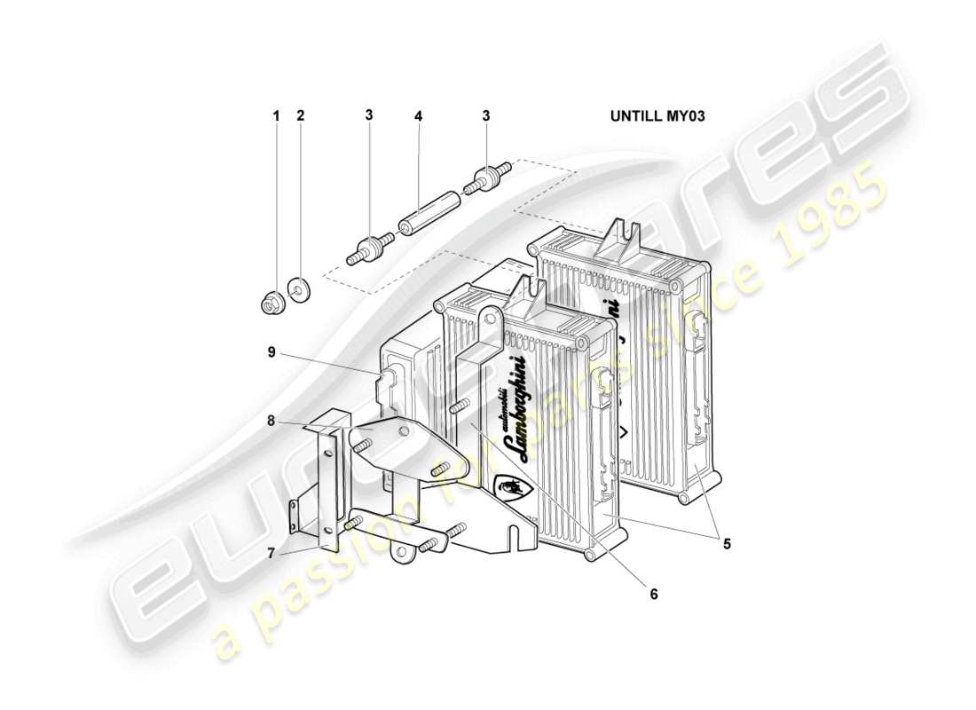 lamborghini murcielago coupe (2003) unidad de control para bomba de inyección diagrama de piezas