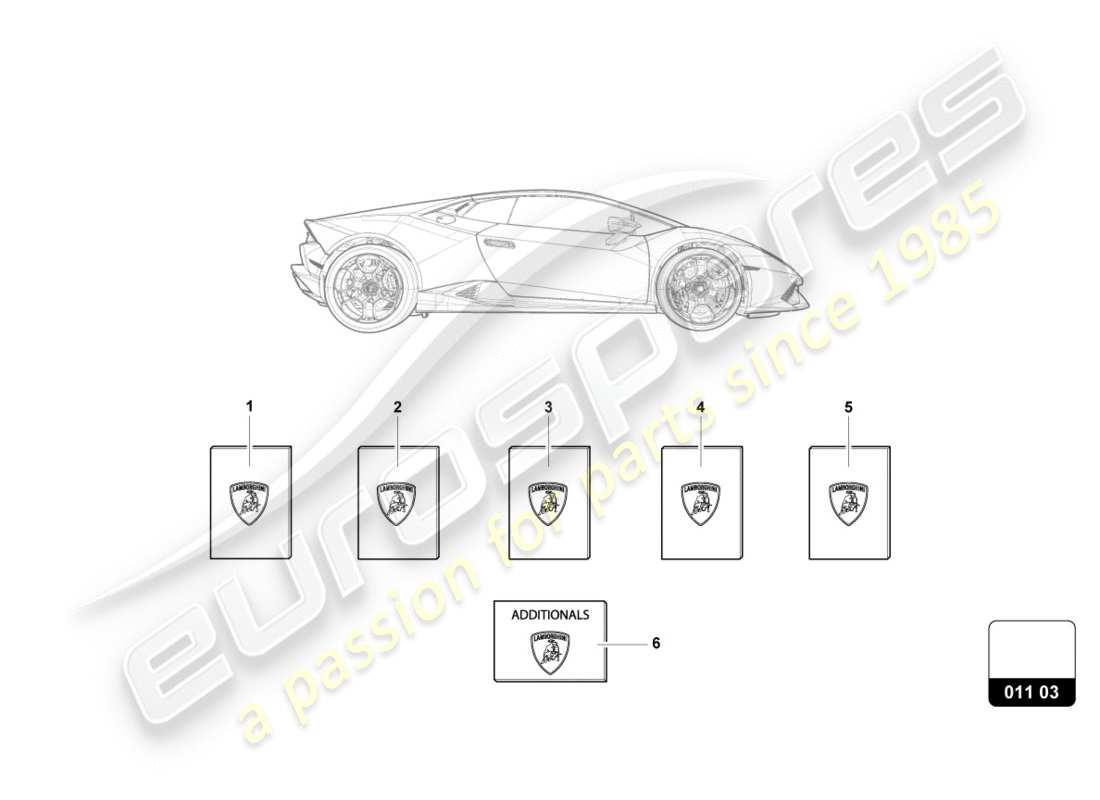 lamborghini 2018 (lp580-2 spyder) diagrama de piezas de la billetera del vehículo