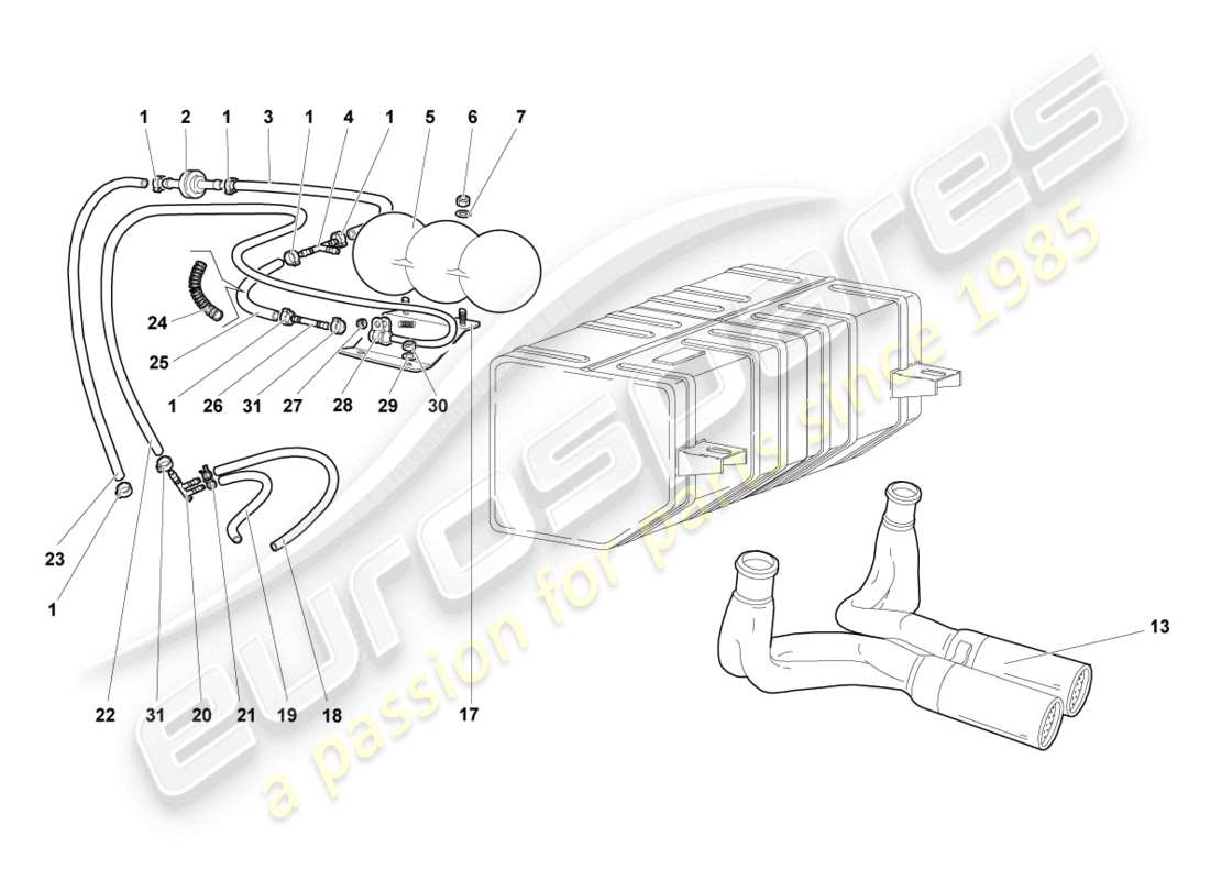 diagrama de pieza que contiene el número de pieza 07m131845