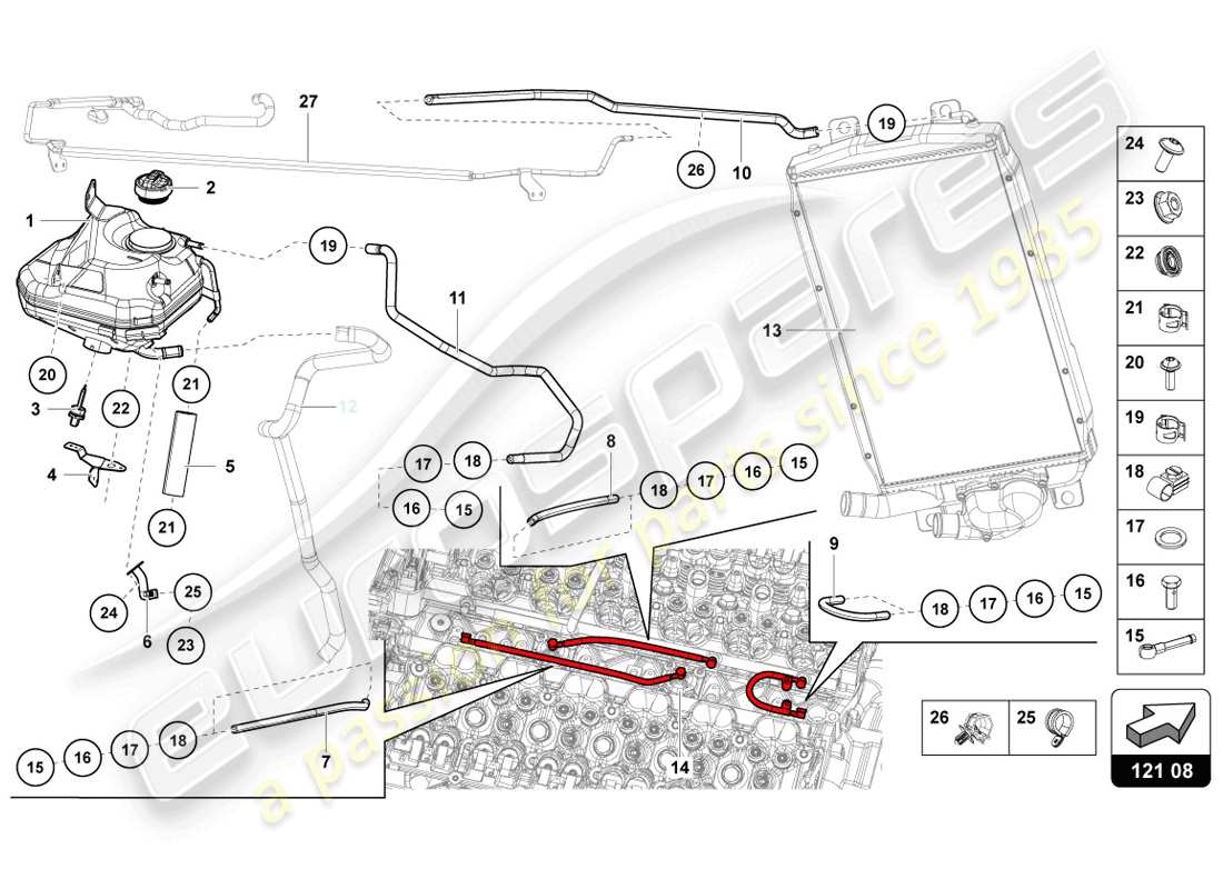 diagrama de pieza que contiene el número de pieza wht000524