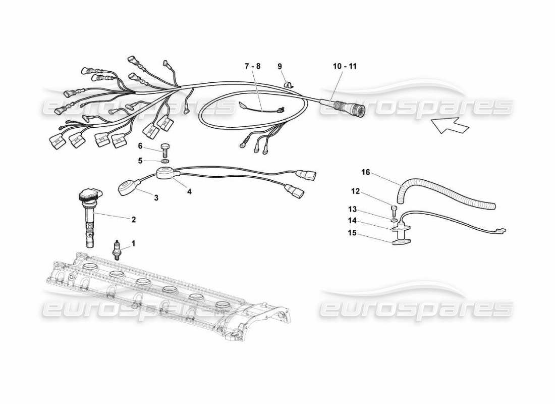 un diagrama de piezas del catálogo de piezas Lamborghini Murcielago LP670