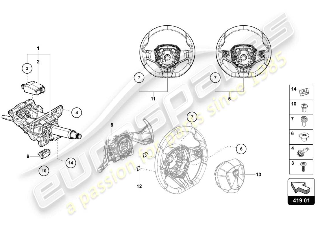 diagrama de pieza que contiene el número de pieza 8k0419378