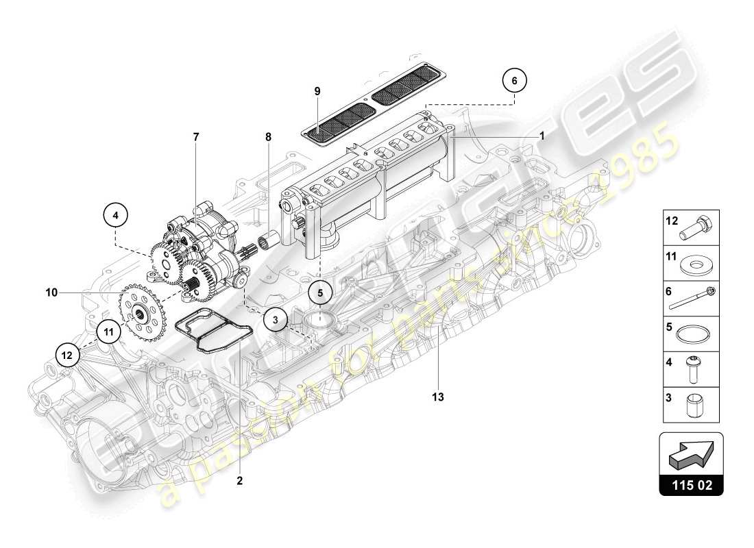 diagrama de pieza que contiene el número de pieza 07m103583c