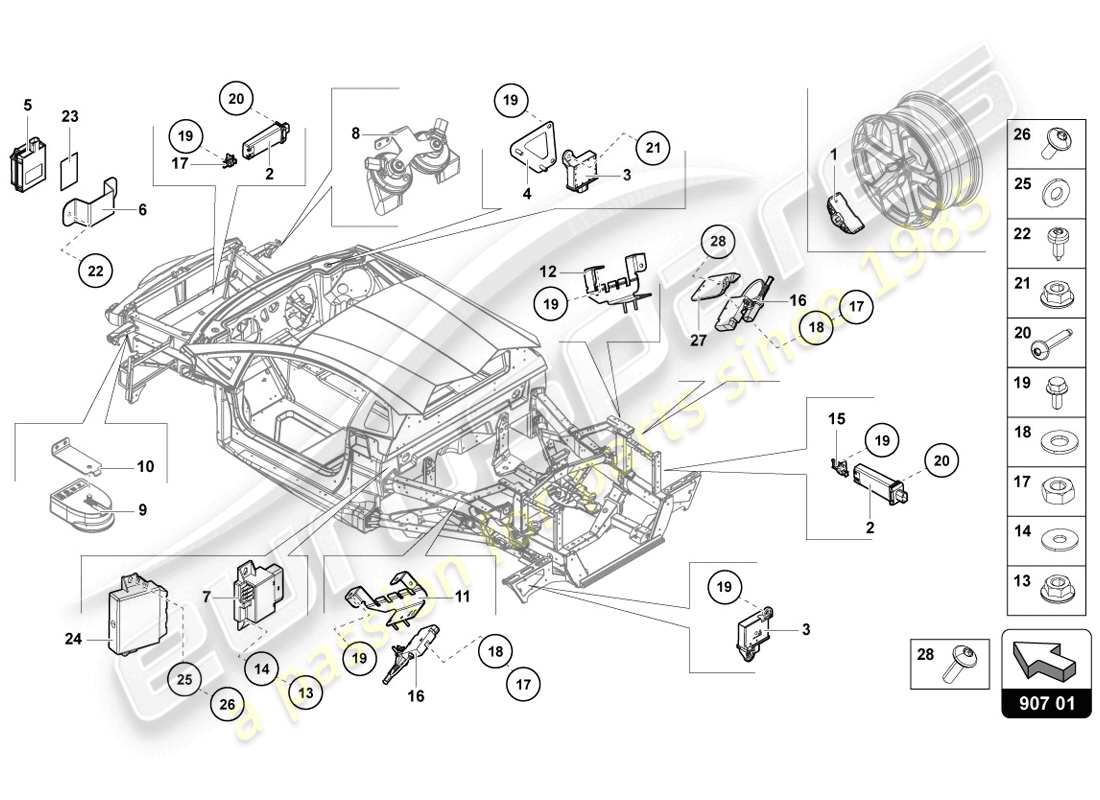 diagrama de pieza que contiene el número de pieza n10703301