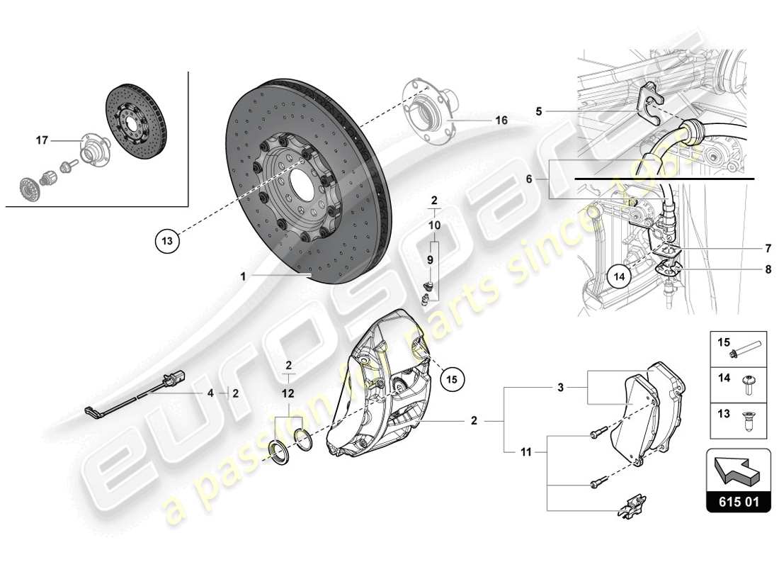 un diagrama de piezas del catálogo de piezas lamborghini 2014 (lp720-4 coupe 50)