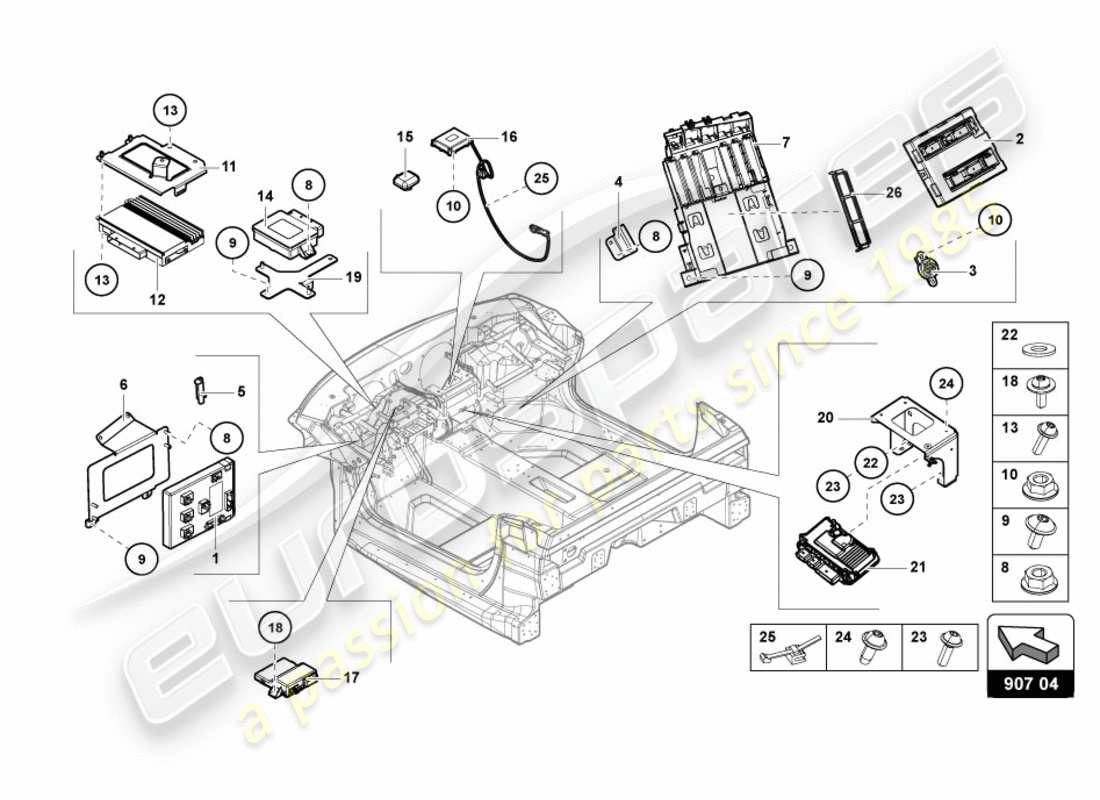 diagrama de pieza que contiene el número de pieza 8k0907064kr