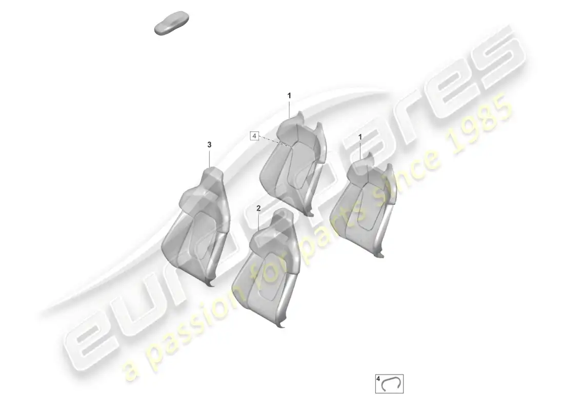porsche 2025 (taycan 9j1-2) parte de espuma funda de respaldo asiento deportivo diagrama de piezas