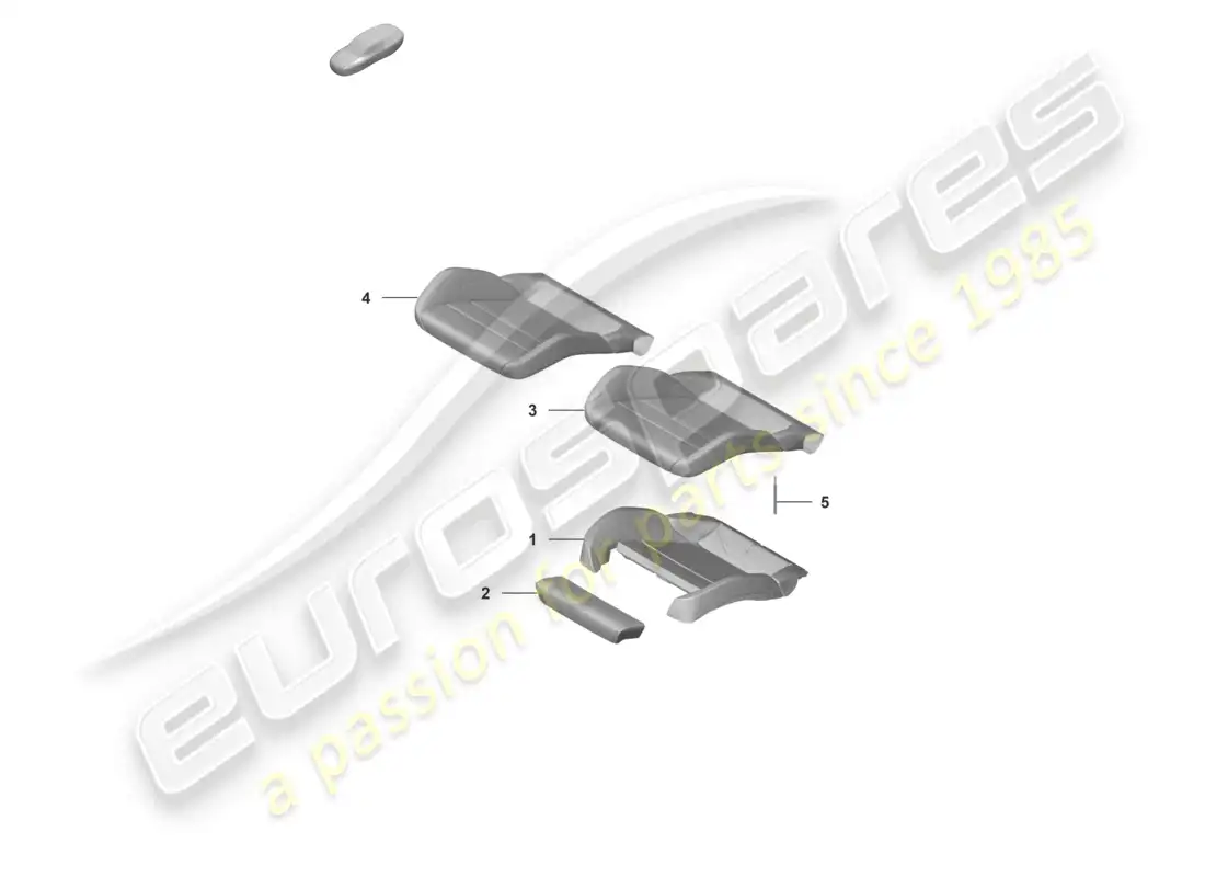 porsche 2022 (992-1 gt3/rs/st) pieza de espuma funda de asiento asiento deportivo plus para modelos con asientos regulables eléctricamente 18-way diagrama de piezas