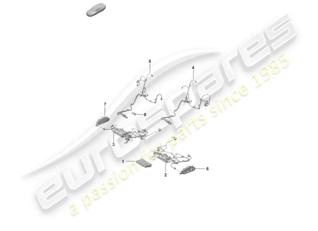 porsche 2022 (992-1 gt3/rs/st) asiento deportivo eléctrico plus para modelos con asientos regulables eléctricamente 18-way diagrama de piezas