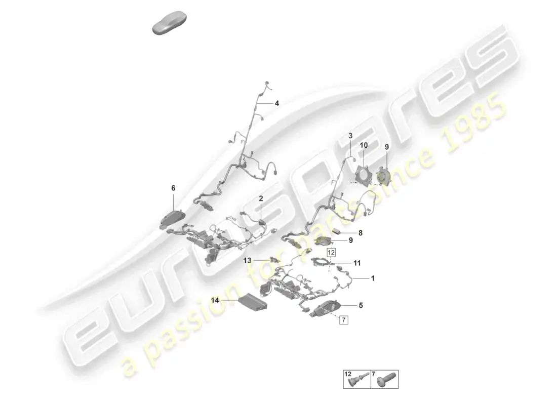 porsche 2020 (taycan 9j1-1) diagrama de piezas del asiento confort eléctrico