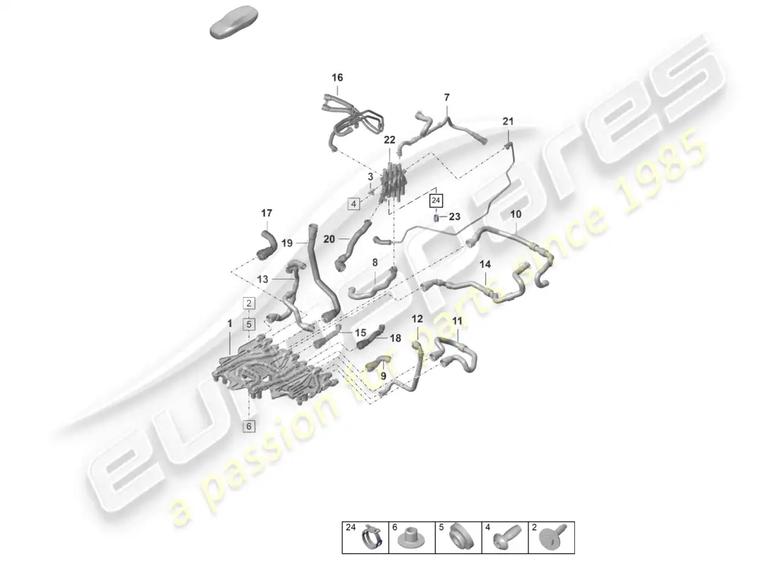 porsche 2023 (taycan 9j1-1) tubo de refrigerante d - mj 2021>> diagrama de piezas