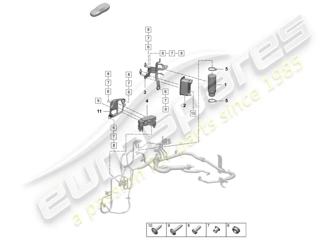 porsche 2025 (taycan 9j1-2) línea de refrigerantes para aire acondicionado diagrama de piezas
