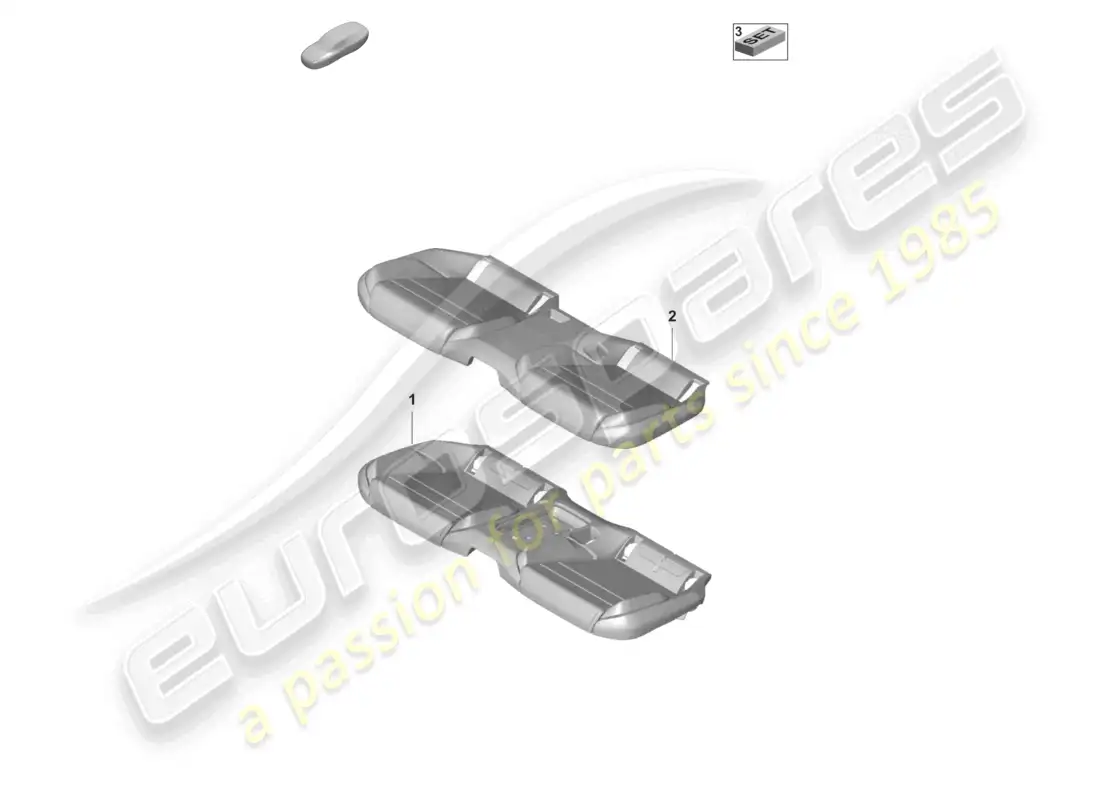 porsche 2020 (taycan 9j1-1) parte de espuma funda de asiento asiento de banco (3-seater) asiento cómodo para modelos con ventilación de asiento diagrama de piezas