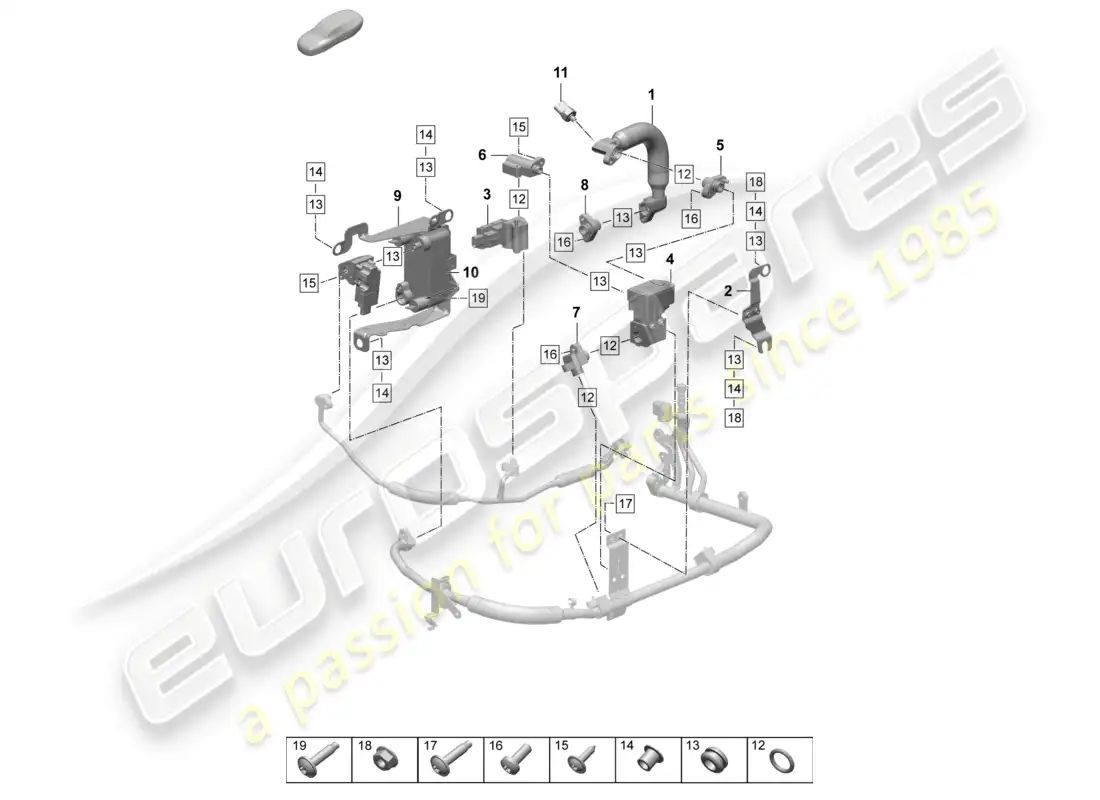 porsche 2026 (taycan 9j1-2) intercambiador de calor del aire acondicionado diagrama de piezas