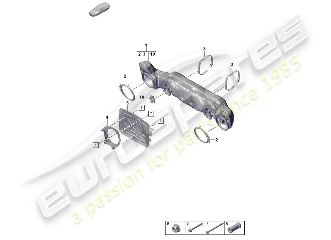 porsche 2025 (992-2 gt3/rs/st) silenciador diagrama de piezas