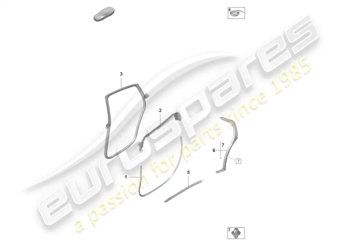 porsche 2020 (taycan 9j1-1) puertas traseras accesorios juntas diagrama de piezas