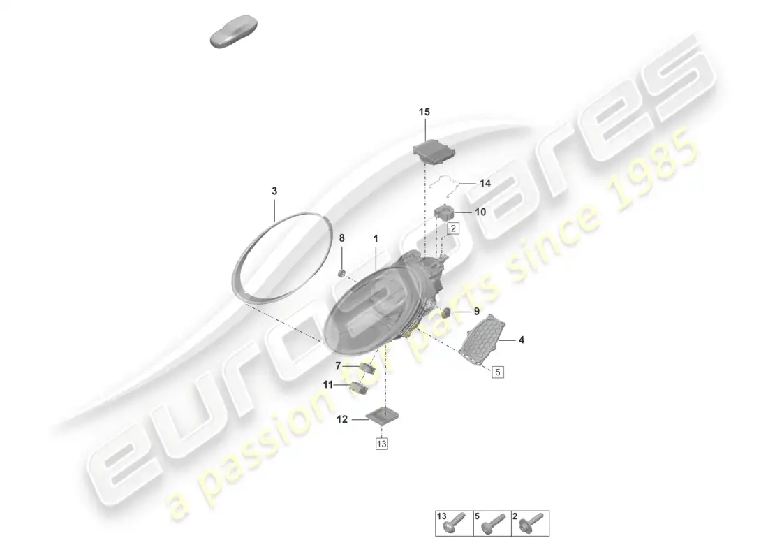 porsche 2024 (992-2 gt3/rs/st) faro led con haz matriz diagrama de piezas