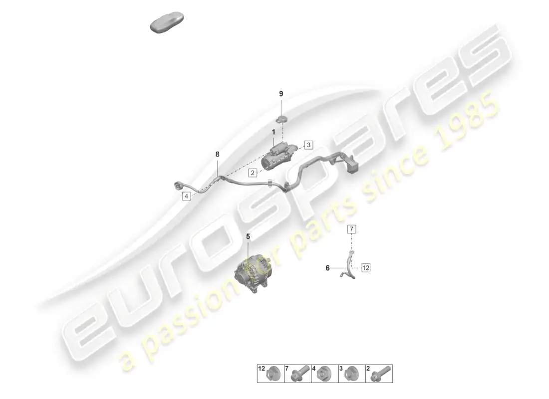 porsche 2024 (992-2 gt3/rs/st) alternador de arranque diagrama de piezas